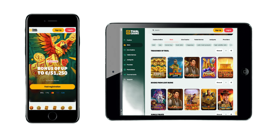 Capture d'écran de l'app Tikal Casino